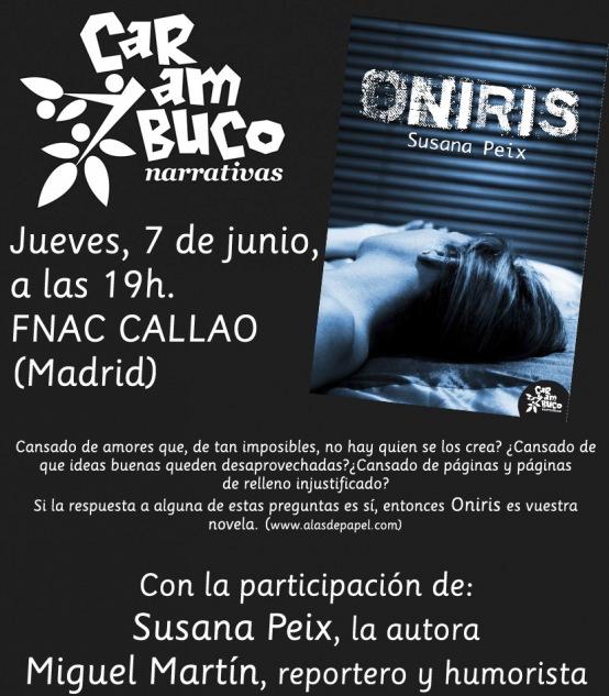 Presentación en Madrid: Oniris, de Susana Peix