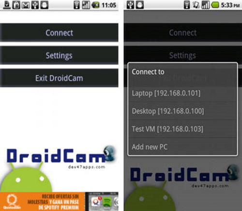 DroidCam Android Utiliza la cámara de nuestro móvil Android en nuestro PC 