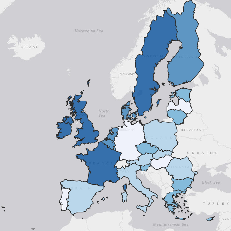 Mapa de maternidad en la Unión Europea y España