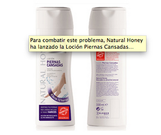 Natural Honey Loción Piernas Cansadas en TRND