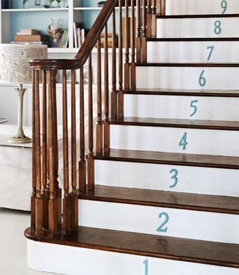 Pon números a los escalones de tu escalera