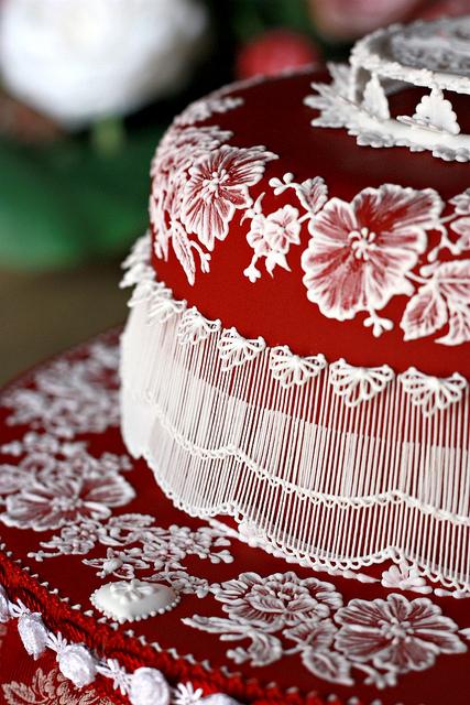 Ruby cake close-up