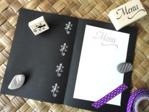 sellos de estampar tinta menú, lagartija