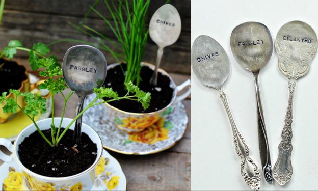 Mira lo que puedes hacer con tus tazas de té que no usas, y un tutorial de como convertir las cucharillas viejas en obras de arte