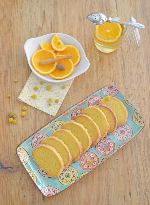 Galletas de naranja con refresco de manzanilla