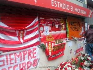 Homenaje a Preciado de aficion Sporting: Banderas