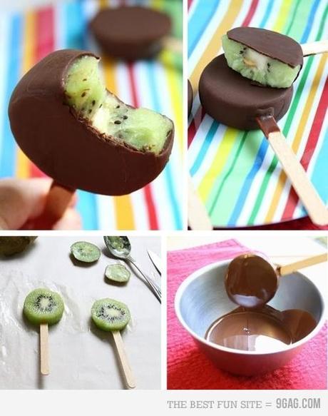 kiwi con chocolate