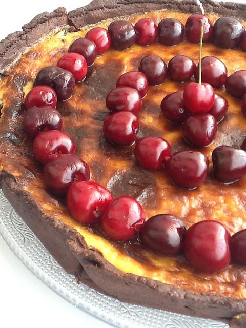 Tarta de Cerezas y Chocolate Blanco
