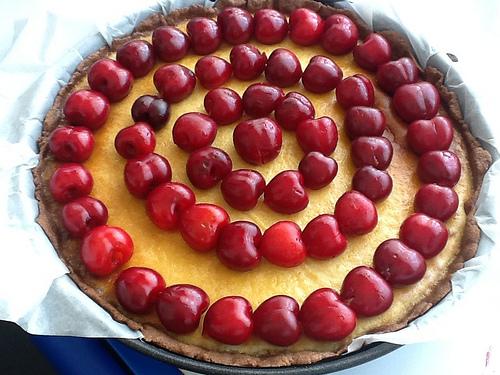 Tarta de Cerezas y Chocolate Blanco