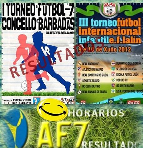 RESULTADOS ON LINE DE LOS TORNEOS DE LALÍN, BARBADÁS, Y  AROUSA F-7