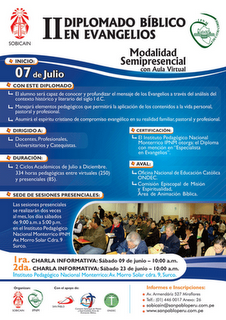 SOBICAIN ORGANIZA EN JULIO EL II DIPLOMADO BÍBLICO EN EVANGELIOS