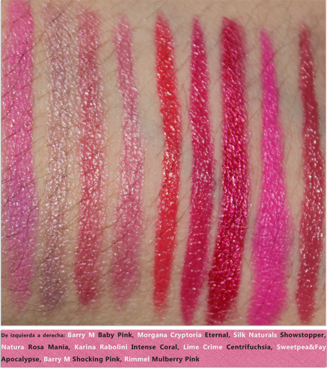 Swatch-o-rama! Todos mis labiales rosados