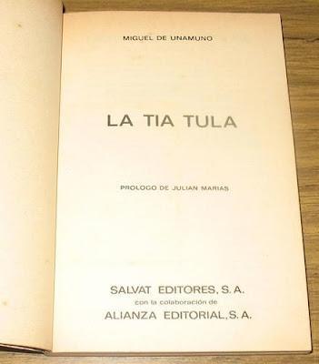 La Tia Tula, de Miguel de Unamuno.