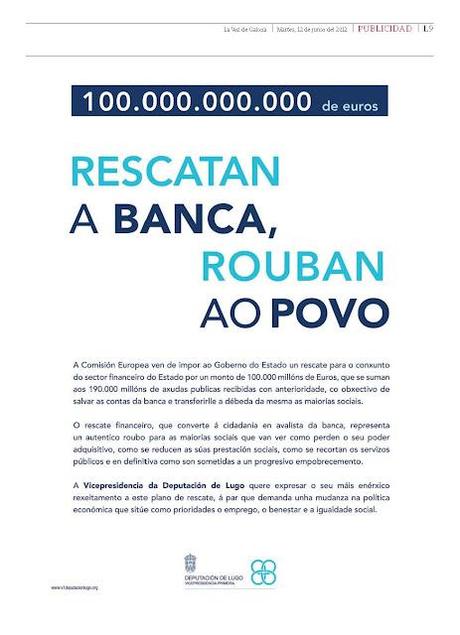 La vicepresidencia de la diputación de Lugo hace propaganda del BNG