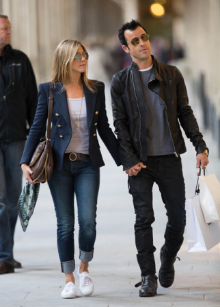 Jennifer Aniston y Justin Theroux, shopping en Paris