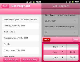 Programa android para controlar ovulación y quedar embarazada