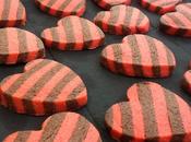 Galletas corazón rayado