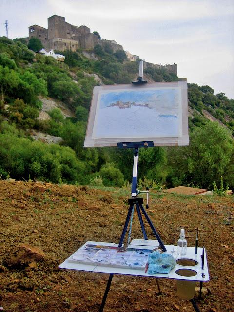 Pintando en Castellar de la Frontera ...