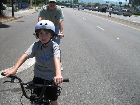 Father and son ride