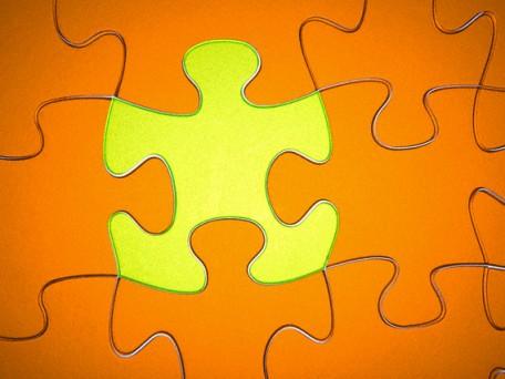 Jigsaw puzzle with missing piece