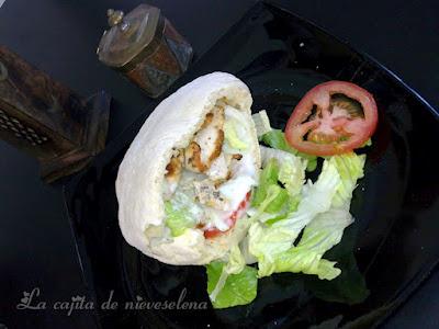 Souvlaki y pan de pita