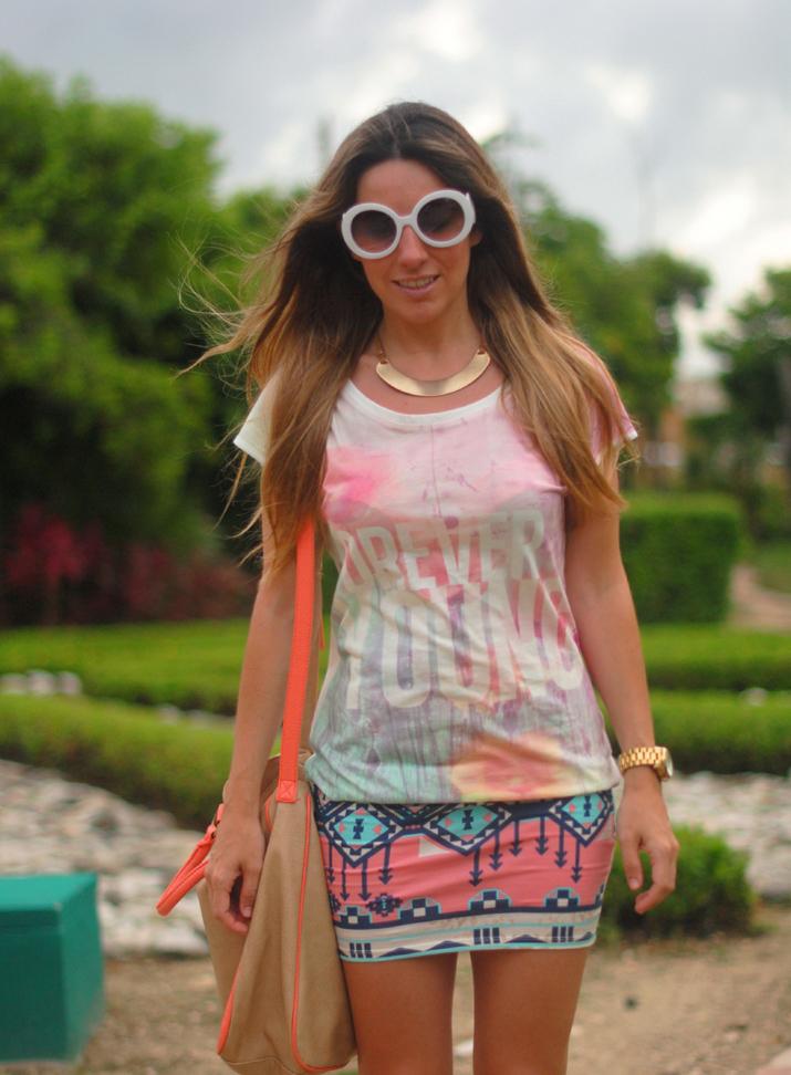 Tendencias moda verano 2012: outfit con print étnico en el blog de moda de México, por Mónica Sors