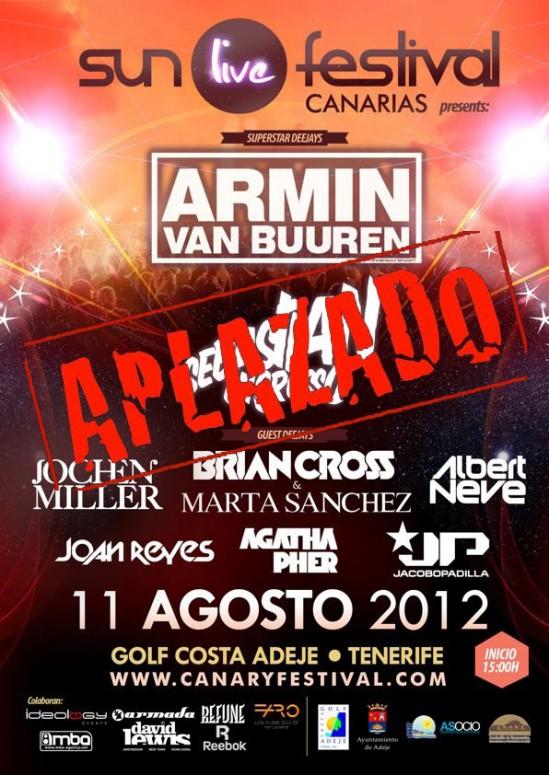 Aplazada la actuación de Armin van Buuren y Jochen Miller en Canarias Sun Live Festival