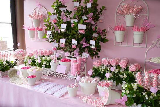 buffet : El jardín de chuches rosas