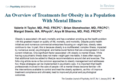 Una visión general de los tratamientos para la obesidad en personas con trastornos mentales - Taylor y col.