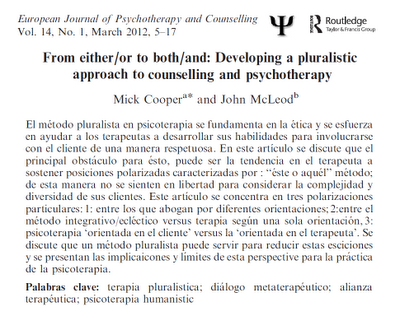 Desarrollando un Enfoque Pluralístico para la Consejería y Psicoterapia - Cooper y McLeod