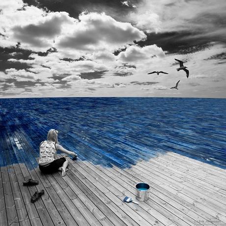 pintando un mar de azul
