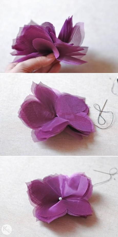 DIY-Corsage con flores de tul/Tulle flowers corsage-03