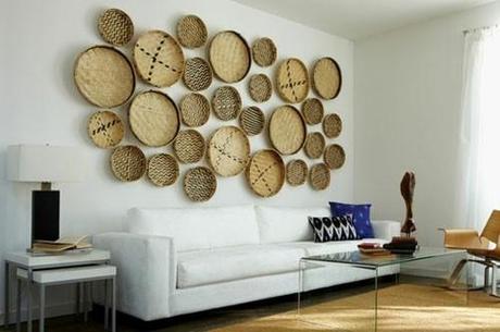 vietnamese and indonesian baskets Cestas para decorar paredes – Baskets as wall art