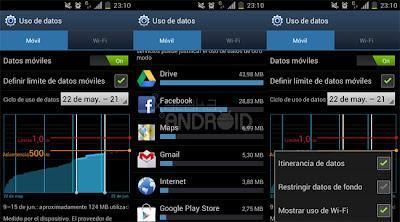 Controla el uso de tu tarifa de datos en Android 4.0