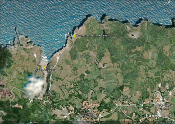 Mapa de Guadamía, Ribadesella-Llanes