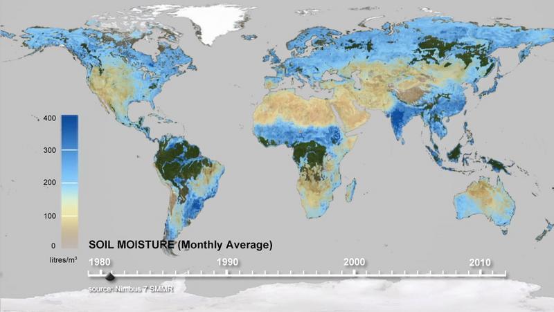La ESA dibuja el primer mapamundi de la evolución de la humedad del suelo
