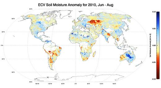 Primer mapa mundial de la humedad del suelo de la ESA