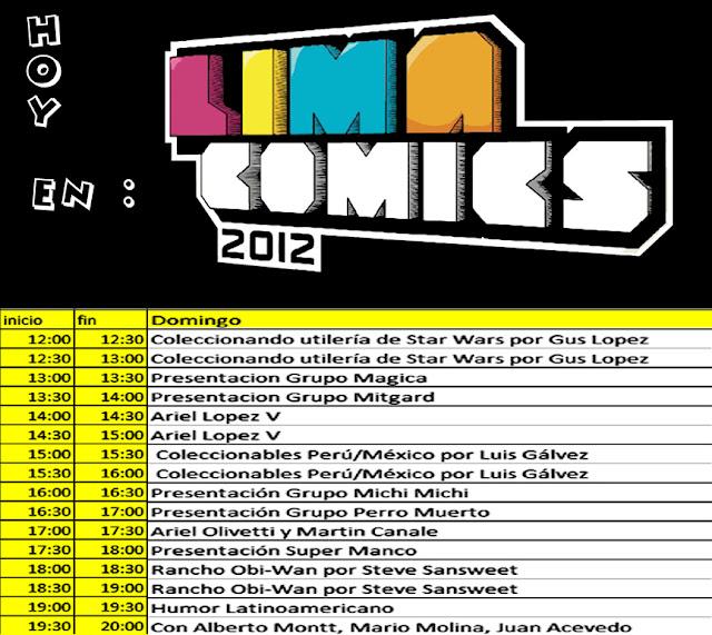 Actividades LIMACOMICS, domingo 24 de junio