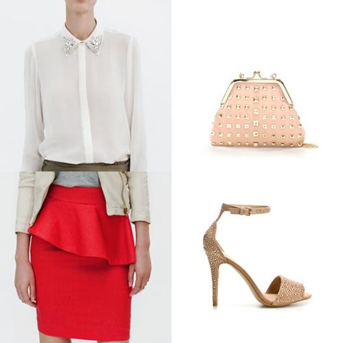 Con falda roja para una boda