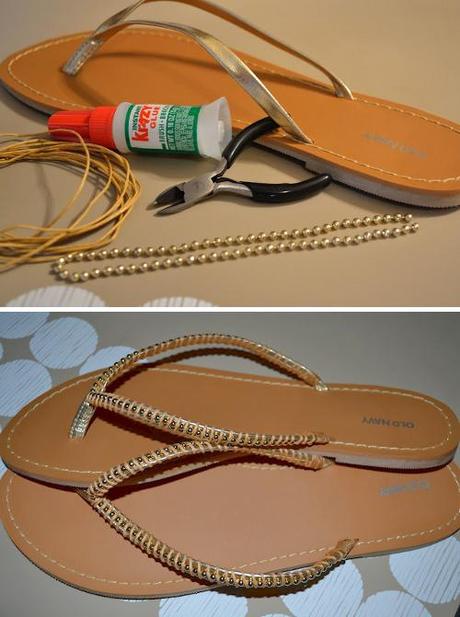 Sandalias flipflop como pulseras de bolitas