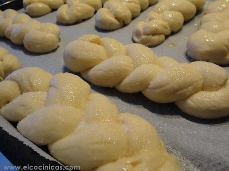 Trenzas. Masa de bollos de leche