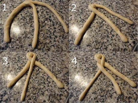 Trenzas. Masa de bollos de leche