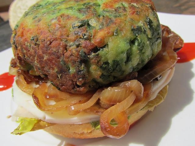 Hamburguesas de pollo y espinacas