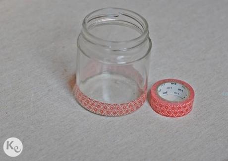 DIY. Portavelas con tarros de cristal y washi tape/Mason jars and washi tape candles