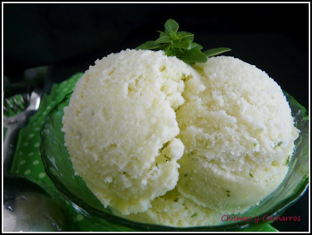 Helado de melón y albahaca