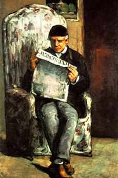 hombre leyendo el periodico, cezanne, leyendo el periodico, crisis de la prensa