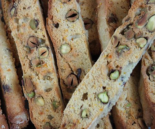 Receta: biscotti de pistachios, naranja y jengibre