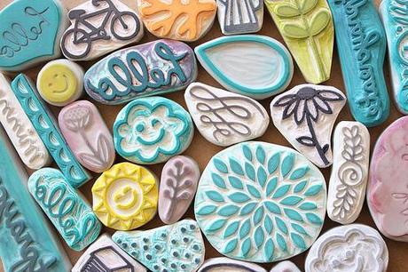 Sellos de goma grabados a mano Sellos de goma para estampar papel y tela