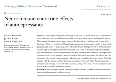 Efectos neuroinmunoendocrinos de los antidepresivos - Antonioli y col.
