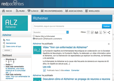 El Alzheimer, nueva dolencia en redpacientes.com